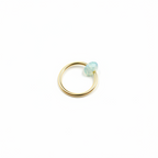 Captive Bead Ring CBR made with OPAL BLUE Swarovski Crystal - 16 ga Hoop - 14k Gold or Platinum