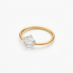 Captive Bead Ring CBR made with 6mm CLEAR Swarovski Crystal - 16 ga Hoop - 14k Gold or Platinum