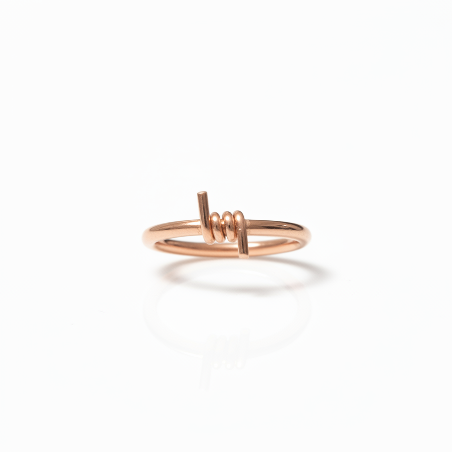 BARBED WIRE Captive Bead Ring CBR - 14k Gold or Sterling Silver