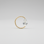 Captive Bead Ring CBR made with AB Clear Swarovski Drop Crystal - 14 ga Hoop - 14k Gold or Platinum