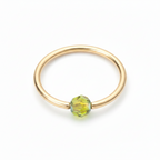 Captive Bead Ring CBR w/ Swarovski Crystal 4mm Iridescent GRASS Fire AB - 16 ga Hoop - 14k Gold or Platinum