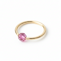 Captive Bead Ring CBR made with 4mm Hot PURPLE AB Swarovski Crystal - 14 ga Hoop - 14k Gold or Platinum
