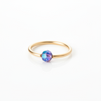 Captive Bead Ring CBR w/ Swarovski Crystal 4mm IRIDESCENT Purple LAVENDER - 14 ga Hoop - 14k Gold or Platinum
