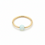 Captive Bead Ring CBR made with 4mm Sky BLUE OPAL Swarovski Crystal - 14 ga Hoop - 14k Gold or Platinum
