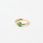 Jade Captive Bead Ring CBR - 16 ga Hoop - 14k Gold or Platinum