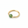 Jade Captive Bead Ring CBR - 16 ga Hoop - 14k Gold or Platinum