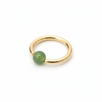 Jade Captive Bead Ring CBR - 16 ga Hoop - 14k Gold or Platinum