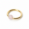 Rose Quartz Captive Bead Ring CBR - 16 ga Hoop - 14k Gold or Platinum