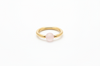 Rose Quartz Captive Bead Ring CBR - 16 ga Hoop - 14k Gold or Platinum