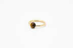 Tiger's Eye Captive Bead Ring CBR - 12 ga Hoop - 14k Gold or Platinum