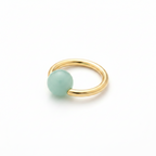 4mm Amazonite Captive Bead Ring CBR - 14 ga Hoop - 14k Gold or Platinum