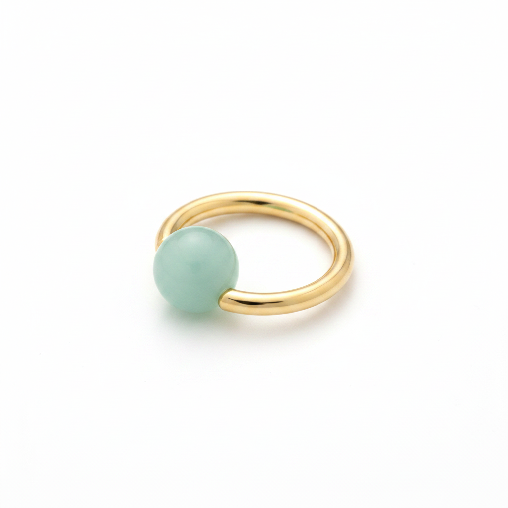 4mm Amazonite Captive Bead Ring CBR - 14 ga Hoop - 14k Gold or Platinum