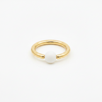 Moonstone Captive Bead Ring CBR -16 ga Hoop - 14k Gold or Platinum