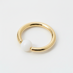 Moonstone Captive Bead Ring CBR -16 ga Hoop - 14k Gold or Platinum