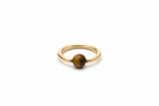 Tiger's Eye Captive Bead Ring CBR - 12 ga Hoop - 14k Gold or Platinum