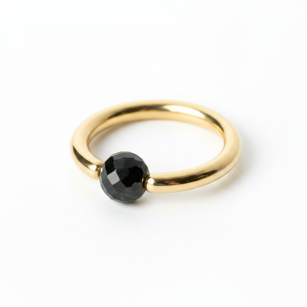 Spinel Faceted Captive Bead Ring CBR - 14 ga Hoop - 14k Gold or Platinum
