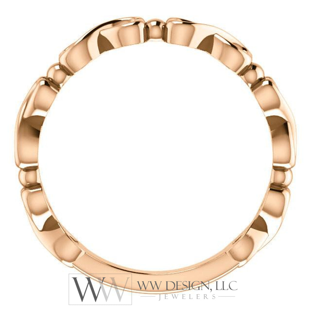 Infinity-Inspired Heart Ring - 14k Gold (Y, W or R), Platinum, Sterling Silver