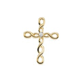 2.4 mm Round Diamond Infinity-Inspired Swirl Cross Pendant - 14k White Gold or 10k Yellow Gold