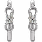 0.08 CTW Natural Diamond Infinity-Inspired Hoop Earrings - 14k Gold (Y, R or W), Platinum or Sterling Silver