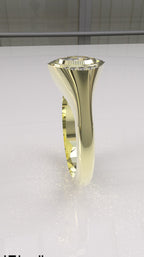 0.29 ctw Exotic Unique Marquise Diamond Signet Ring - 14k, 18k (Yellow, White, Rose), Platinum