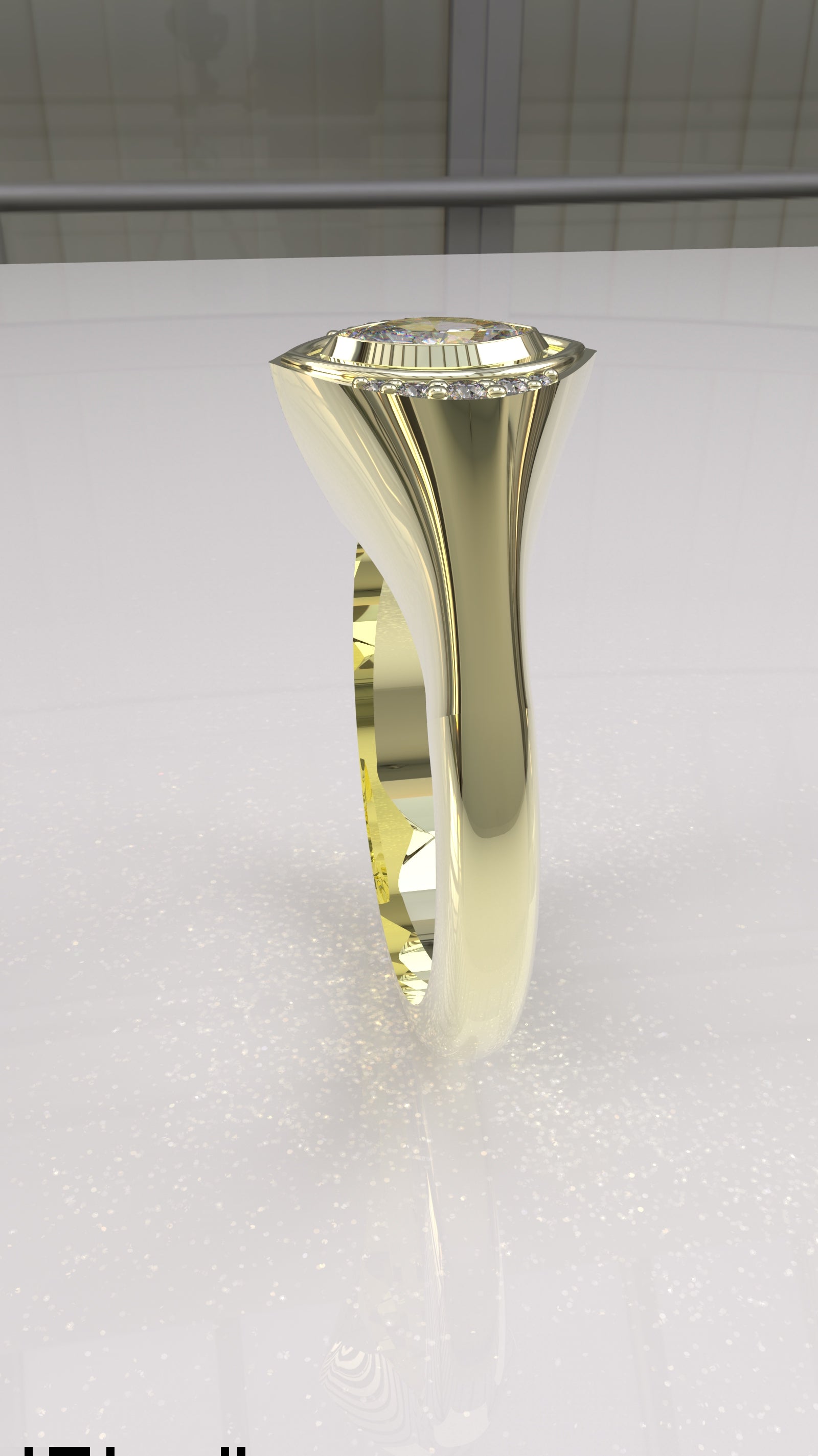 0.29 ctw Exotic Unique Marquise Diamond Signet Ring - 14k, 18k (Yellow, White, Rose), Platinum