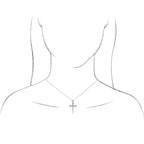 Nail Cross Necklace - 14K Gold (Y, W, or R), Platinum or Sterling Silver