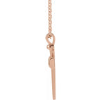 Nail Cross Necklace - 14K Gold (Y, W, or R), Platinum or Sterling Silver