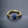 Lapis Captive Bead Ring CBR - 14 ga Hoop - 14k Gold or Platinum