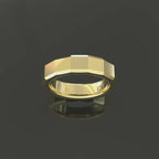5mm Faceted Ring Wedding Band - 10k, 14k, 18k, 22k Gold, Platinum, Palladium