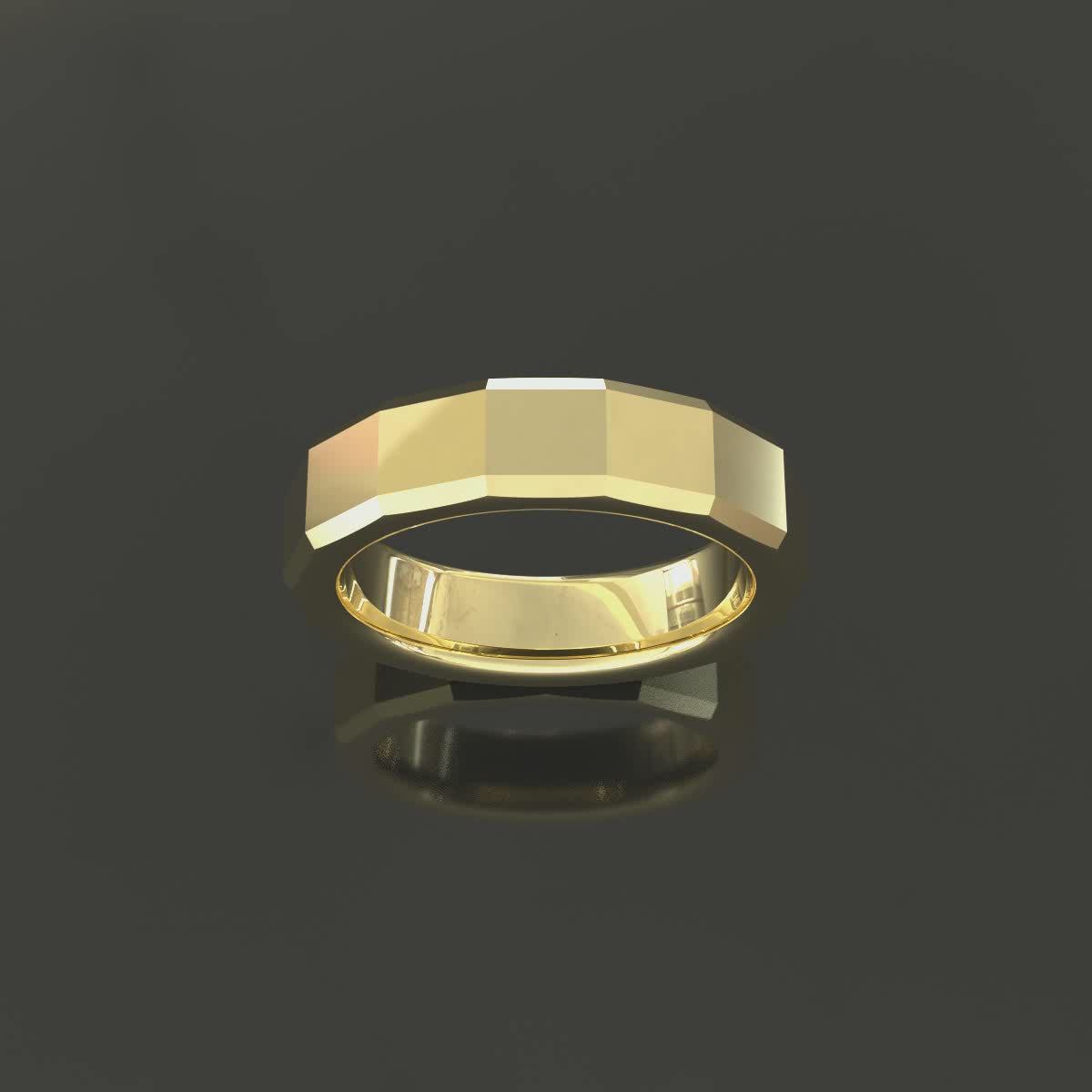 5mm Faceted Ring Wedding Band - 10k, 14k, 18k, 22k Gold, Platinum, Palladium