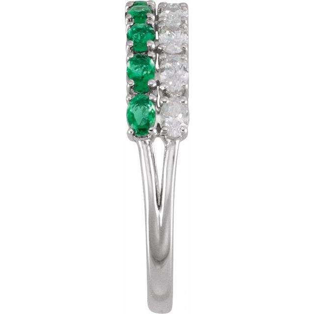 Lab-Grown Emerald & 9/10 CTW Lab-Grown Diamond Ring Stacking - 14k (Y, W, or R)