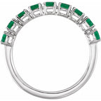 Lab-Grown Emerald & 9/10 CTW Lab-Grown Diamond Ring Stacking - 14k (Y, W, or R)