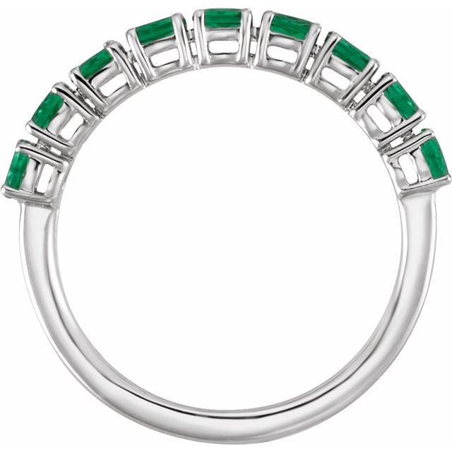 Lab-Grown Emerald & 9/10 CTW Lab-Grown Diamond Ring Stacking - 14k (Y, W, or R)