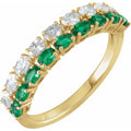 Lab-Grown Emerald & 9/10 CTW Lab-Grown Diamond Ring Stacking - 14k (Y, W, or R)