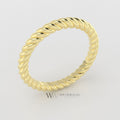 2mm Rope Ring Wedding Band Unisex Men Woman 10k 14k 18k 22k Gold Platinum Palladium Sterling Silver Shiny Minimalist Stacking Active Restock requests: 0