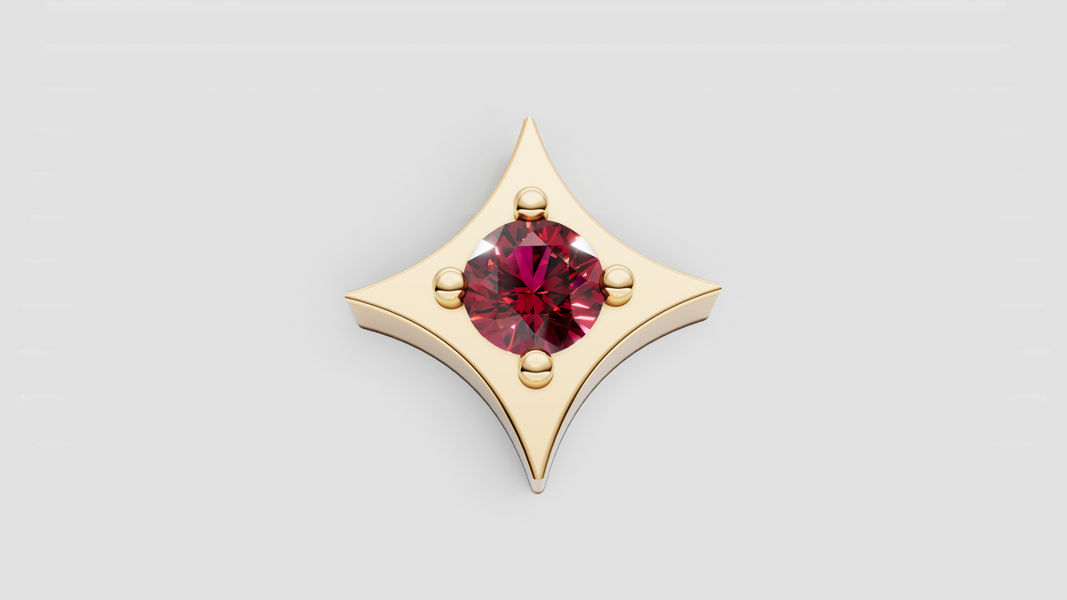 Diamond or Gemstone Twinkle Push-in End for Labret - Gold or Platinum