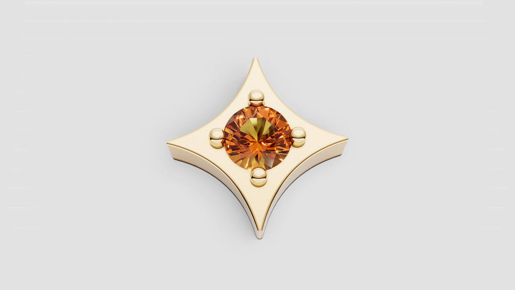 Diamond or Gemstone Twinkle Push-in End for Labret - Gold or Platinum