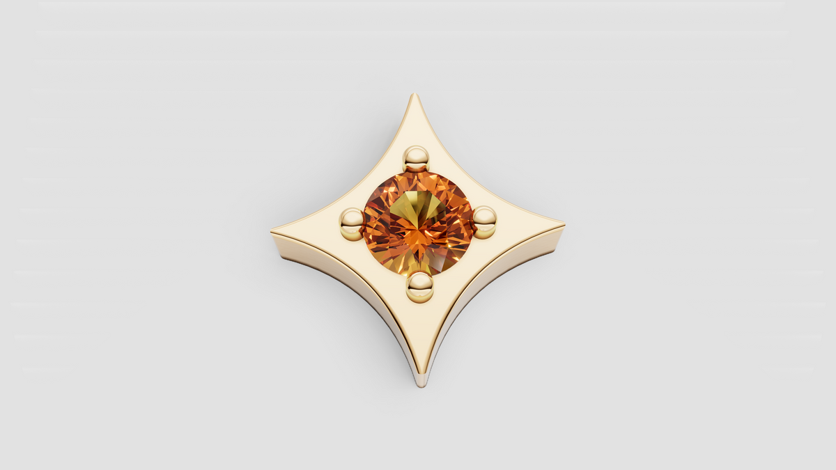 Diamond or Gemstone Twinkle Push-in End for Labret - Gold or Platinum