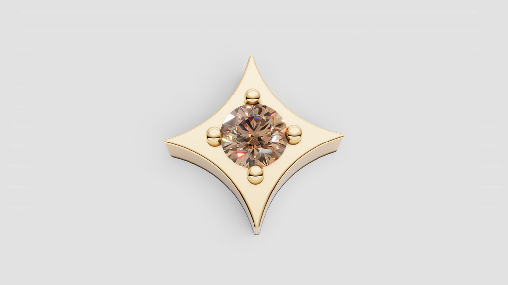 Diamond or Gemstone Twinkle Push-in End for Labret - Gold or Platinum