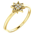 0.04 CTW Diamond Star Ring - Sterling Silver, 14k Gold (Y, W or R), Platinum