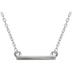 Petite Straight Bar Necklace 16-18" - 14k Gold (Y, W or R), or Sterling Silver