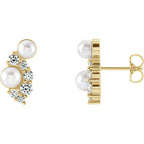 Akoya Cultured Pearls & 1/2 CTW Diamond Earrings