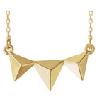 Geometric Bar Necklace 16-18" - 14k Gold (Y, W or R), Platinum, or Sterling Silver