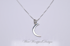 Crescent Moon Necklace - 925 Sterling Silver