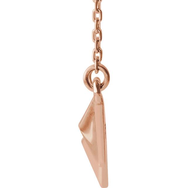Geometric Bar Necklace 16-18" - 14k Gold (Y, W or R), Platinum, or Sterling Silver