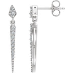 14K White 1/4 CTW Diamond Dangle Earrings - WW Design, LLC