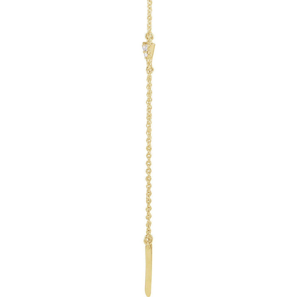 0.05 CTW Diamond Triangle Necklace 16-18" - 14k Gold (Y, W or R)