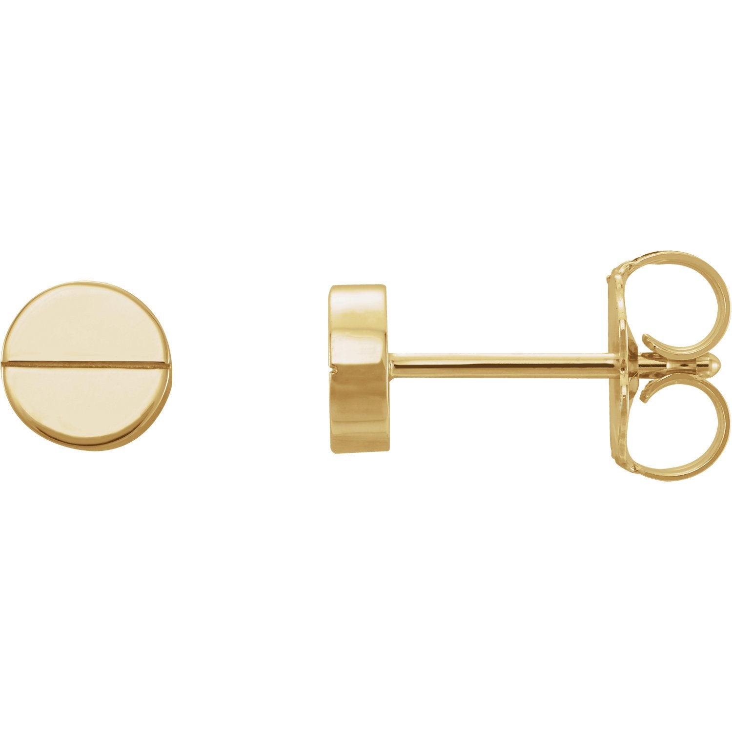 Geometric Earrings with Backs - 14K Yellow Gold