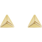 Pyramid Geometric Earrings with Backs - 14K Gold (Y, W or R), Platinum, or Sterling Silver