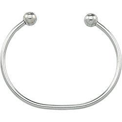 Cuff Bracelet with Ball Ends - Sterling Silver